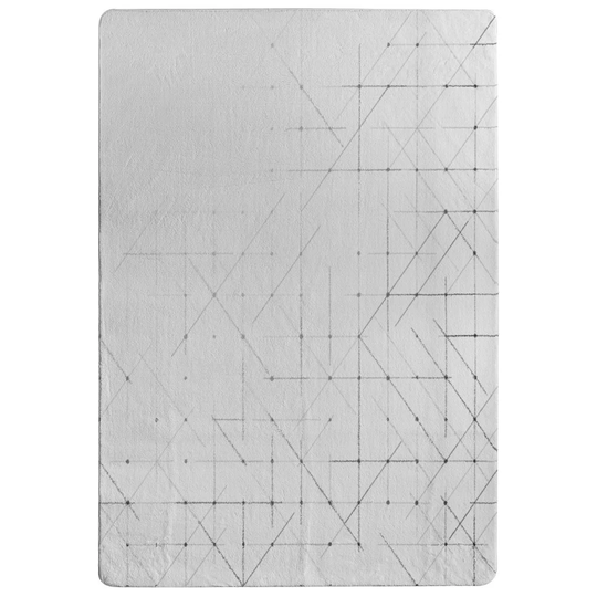 Hubbell Simple Minimalistic Designer Shaggy Grey Rug