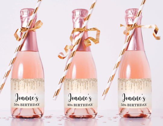 Champagne Bottle Labels - 50Th Birthday Party Decorations 40Th Decoration Favors