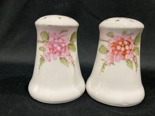 Vintage Nippon Hand Painted Pink Floral Salt & Pepper Shakers