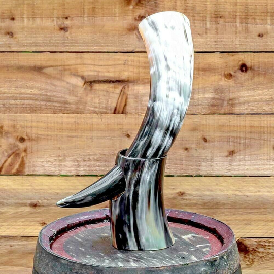 Personalized Norwegian Ale Mead Viking Drinking Horn & Stand For Bridesmaid Groomsmen