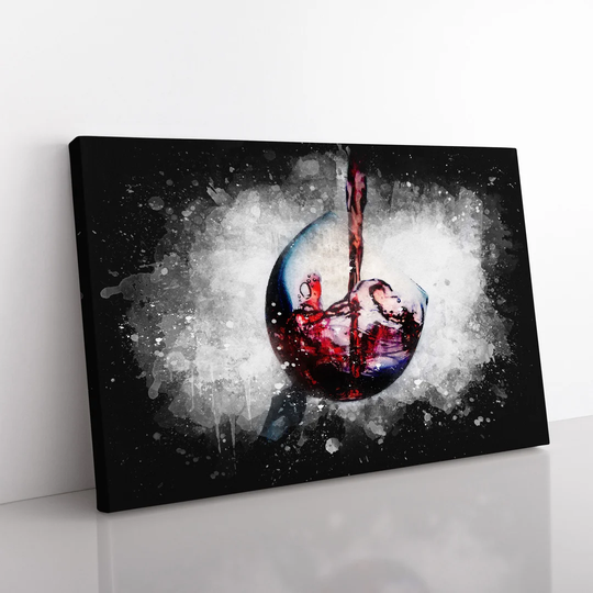 Tilted Wine Glass Paint Splash