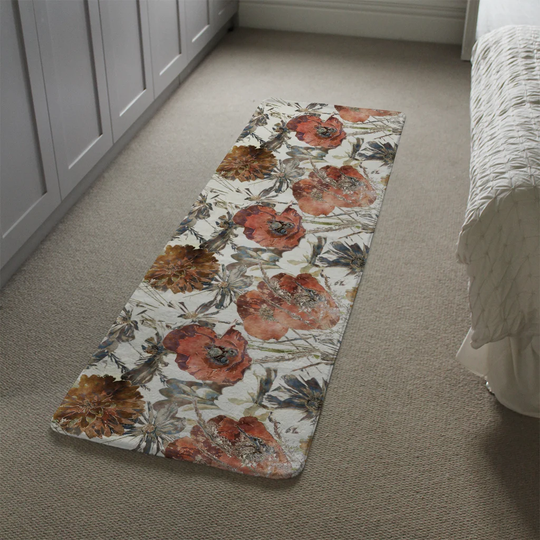 Luverne Watercolour Designer Shaggy Orange/Brown/Cream Rug