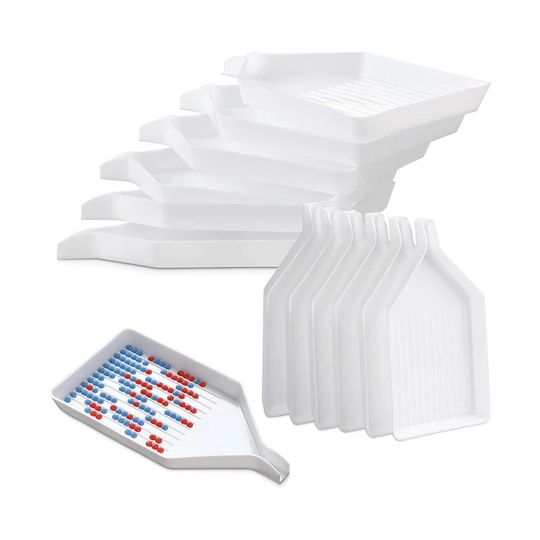 6Pcs Plastic Diamond Art Painting Bead Sorting Trays | 3.8 X 2.2 Inches
