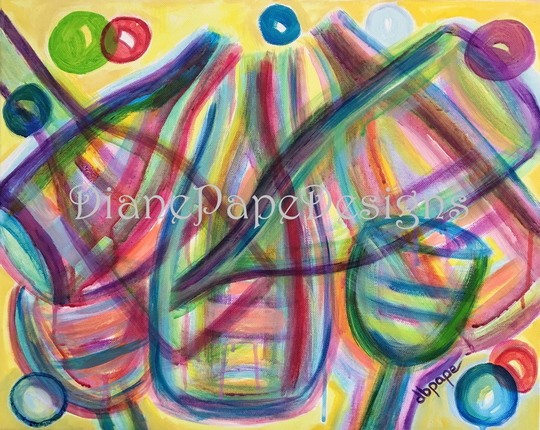 Plaid Wine 5x7 Signed Print 2