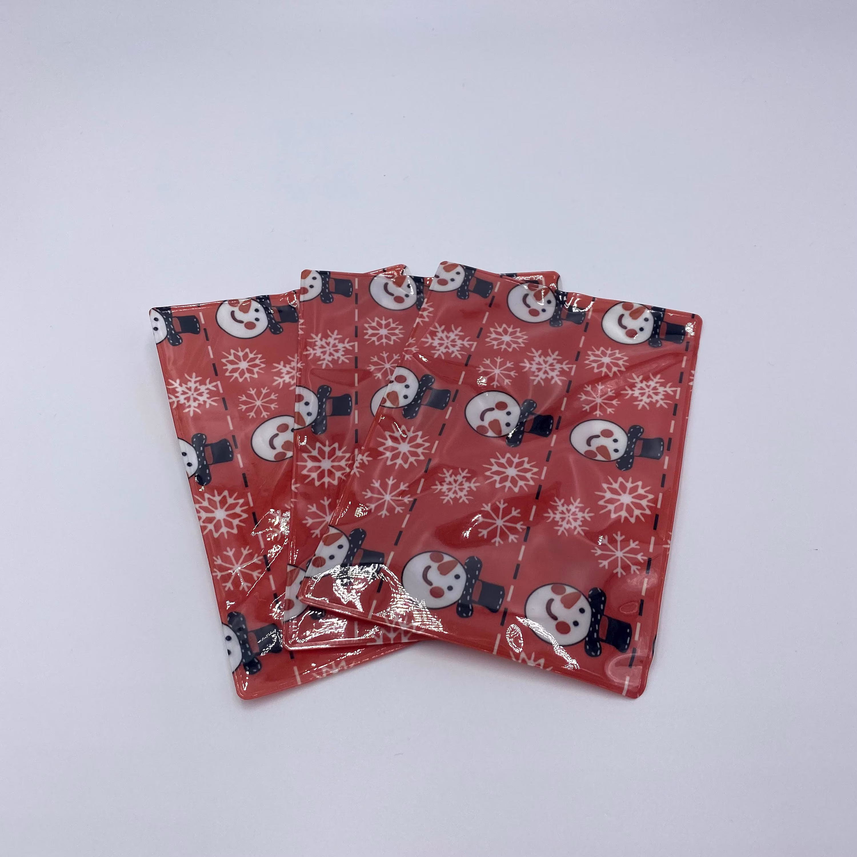 Snowman Face, Red, Snowflakes, Hairbow, Accessory, PVC Shaker Bow Sleeve, 10cm X 15cm | 4In 6In, Supplies, Diy Hair Bows
