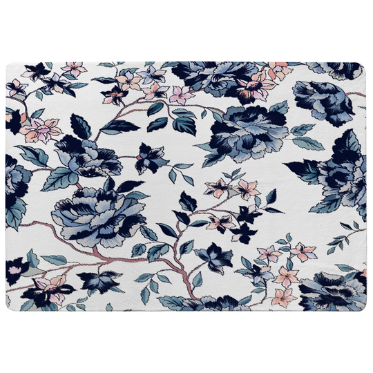 Nicoletti Shaggy Blue/White Area Rug
