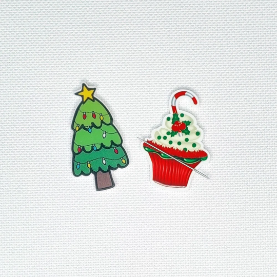 Set Of 2 Christmas Needle Minders For Cross Stitch | Embroidery Cover Minder Diamond Painting