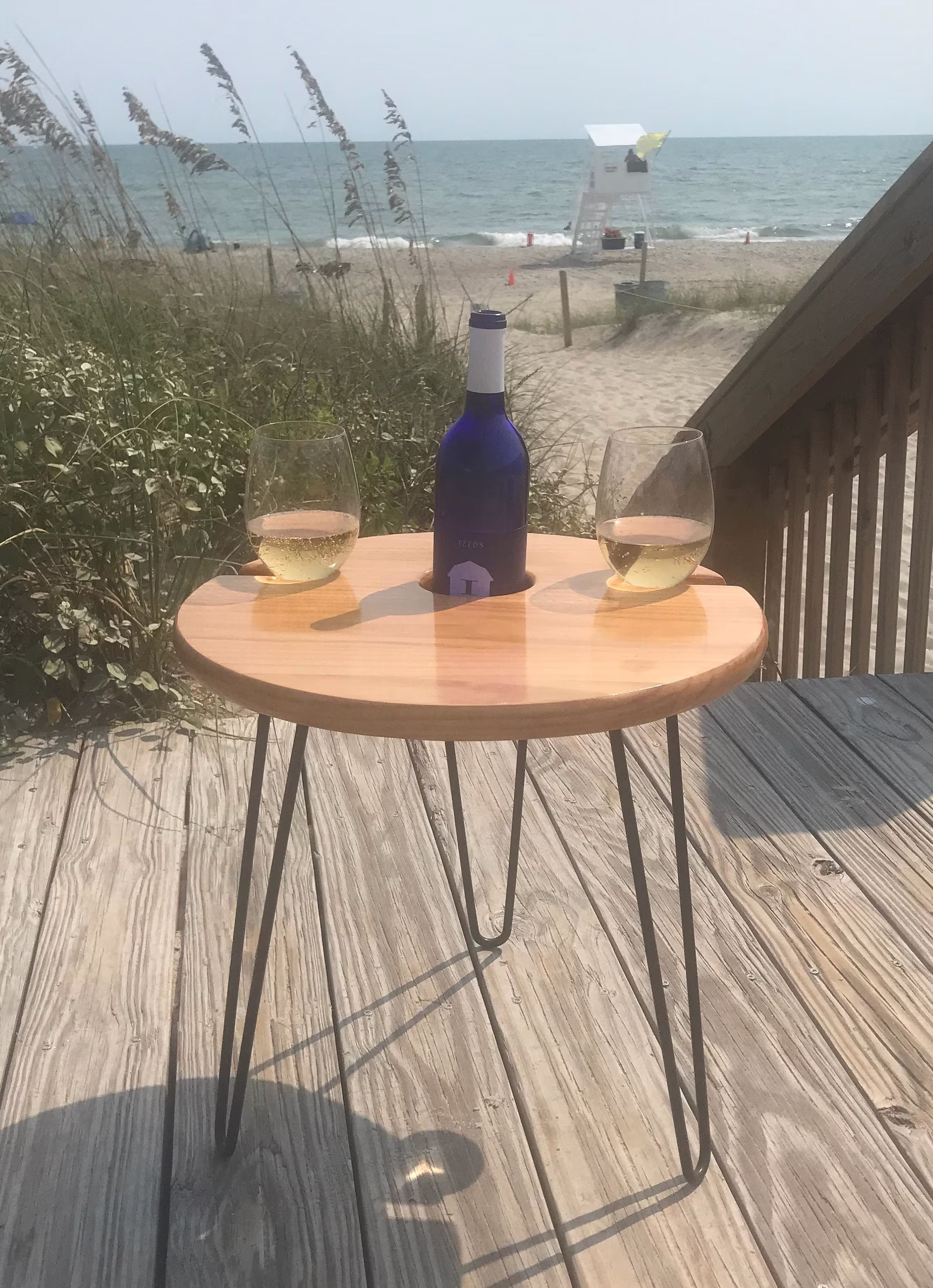 Handmade Wine Table, Patio Unique Personalized Gift For Wine-Lovers, Christmas Gift, Rv, Wedding Anniversary, Retirement