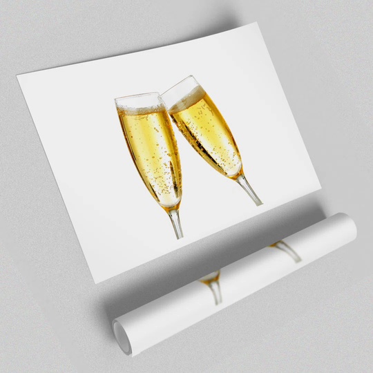 Champagne Glass Cheer - Unframed Photograph Print on Paper
