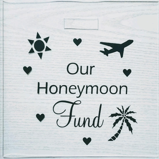 Our Honeymoon Fund Vinyl Transfer Decal For Frames/Money Box Frames/Ikea Ribba Frame - Can Be Personalised