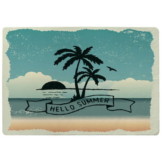 Lockhart Hello Summer Shaggy Blue/Ivory Rug