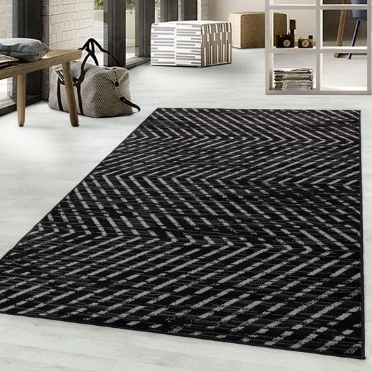 Leavy Flatweave Black Rug