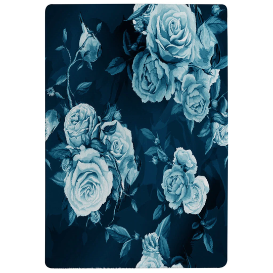 Rankin Winter Roses Shaggy Blue Rug