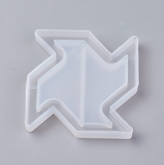 Pinwheel Or Ninja Star Silicone Shaker Resin Mold, Set Of 2