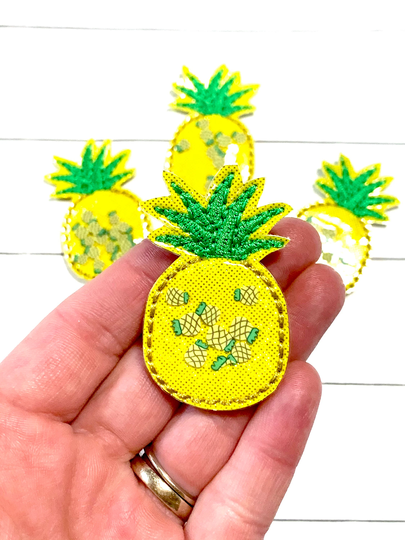 Pineapple Feltie, Glitter Confetti Feltie Embellishment, Fruit Spring Summer Beach Felties, Shaker Felties