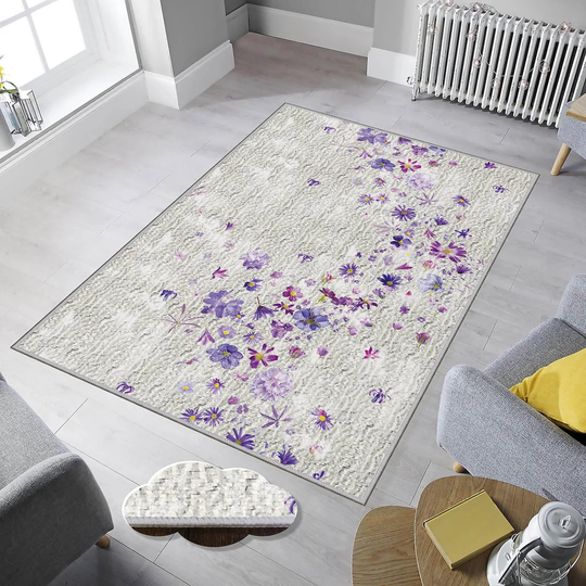 Meranda Flatweave Grey/Violet Rug