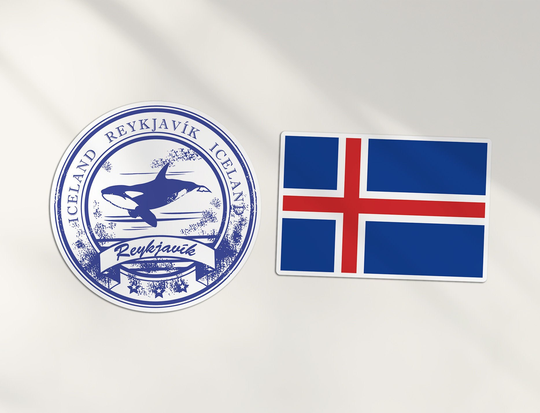 2 X 10cm Reykjavik Vinyl Stickers - Iceland Icelandic Map Flag Holiday Travel Adventure Luggage Gift Kids Boys Girls Sticker #78554