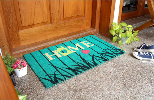 All Creations Ice Green Bird House Doormat, 45 X 75cm PVC Backing Fun Stencil Present Gift Quailty Coir Door Mat Internal