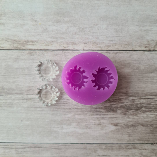 stud Earrings Resin Mold - 14mm Sun Mold, Sunshine Mould, Flexible Silicone Polymer Clay Supplies, Supplies