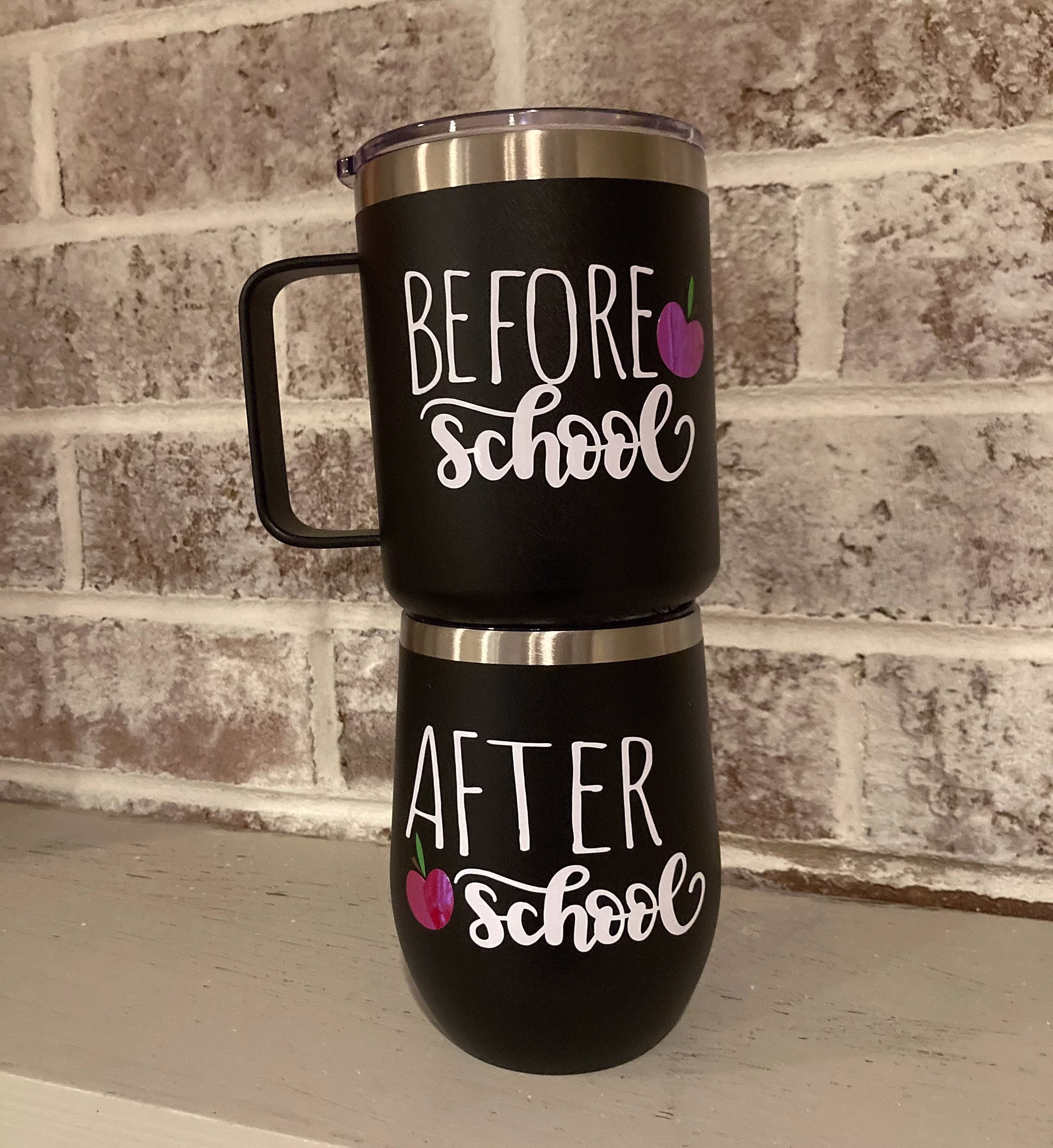 Teacher Gift Set; Mug/Wine Tumbler; Back To School; End Of Out Class; Before Apple