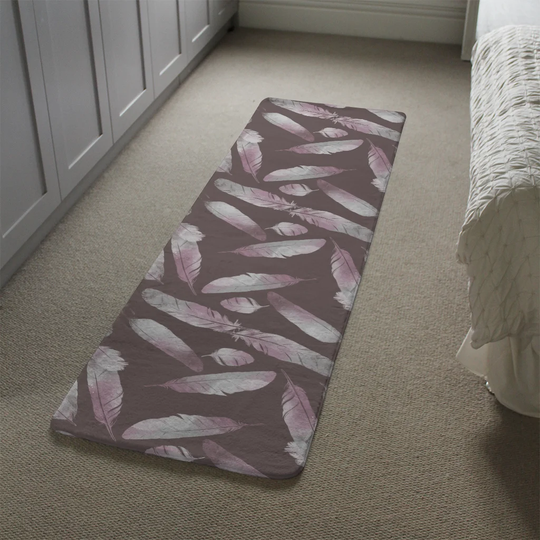 Luce Imprints Bird Feathers Designer Shaggy Pink/Brown/Charcoal Rug