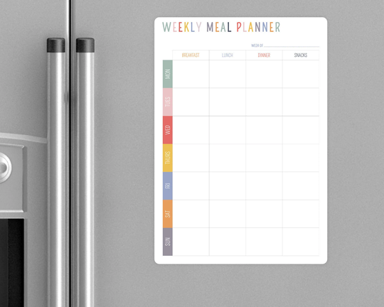 A3 Colourful Dry Wipe Whiteboard Menu Planner Board