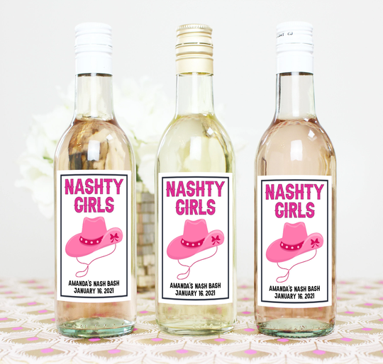 Nashville Bachelorette Party Favors - Mini Wine Bottle Labels