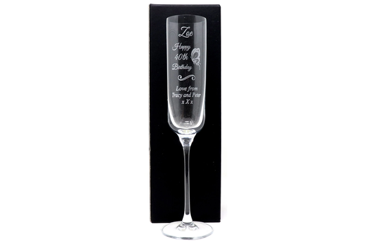 Engraved/Personalised Birthday Butterfly Fusion Champagne Flute Gift For 18Th/21st/30Th/40Th/50Th/60Th
