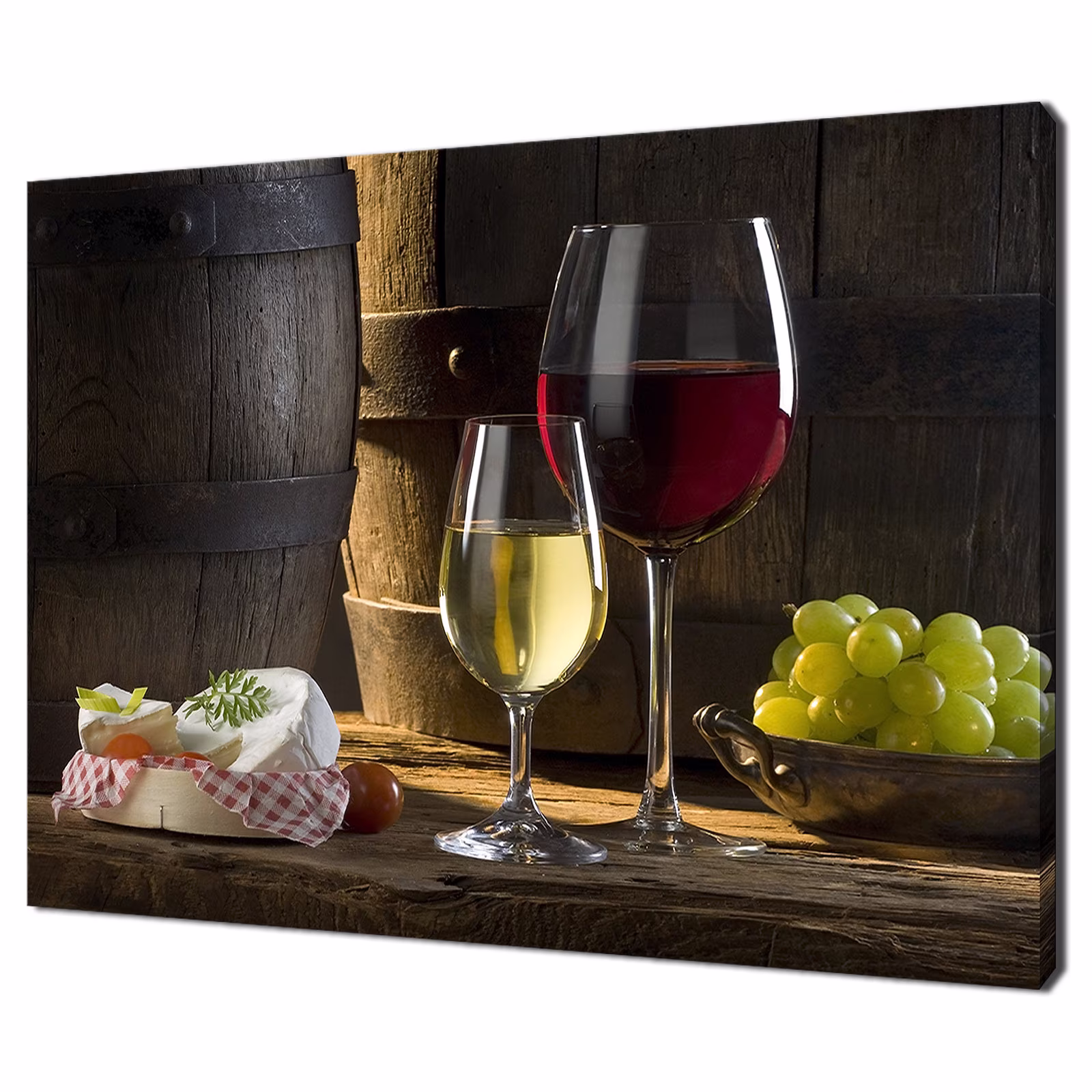 Vintage Wine Glass Cheese Grapes Modern Kitchen Design Home Decor Canvas Print Wall Art Picture Hanging
