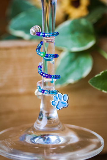 Paw Print Wrap Around Wine Charms - Handmade/Lover Gift Glass Marker Champagne Flute Charm Accessories Dinner Party