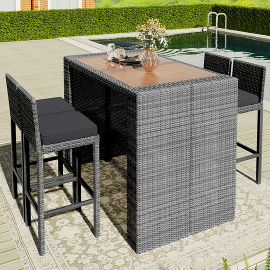 4-Sitzer Bartisch-Set Evaney mit Polster