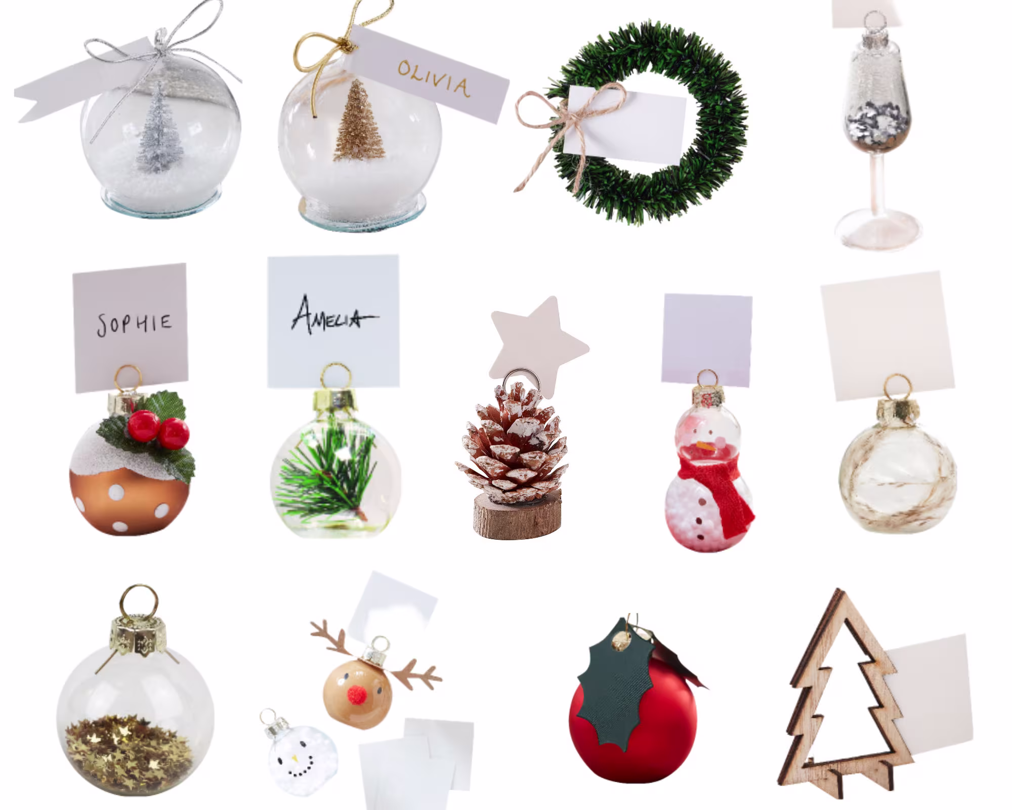 Christmas Place Card Holders, Name Table Decorations, Setting