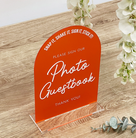Snap It, Shake Sign Stick It Wedding Photo Guest Book - Décor Sign, Our Mirror Acrylic