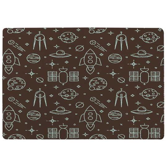 Lansdale Planets and Stars Designer Shaggy Brown/White Rug