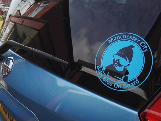 Manchester City Baby Blue On Board Sticker Vinyl Decal | Man Mcfc
