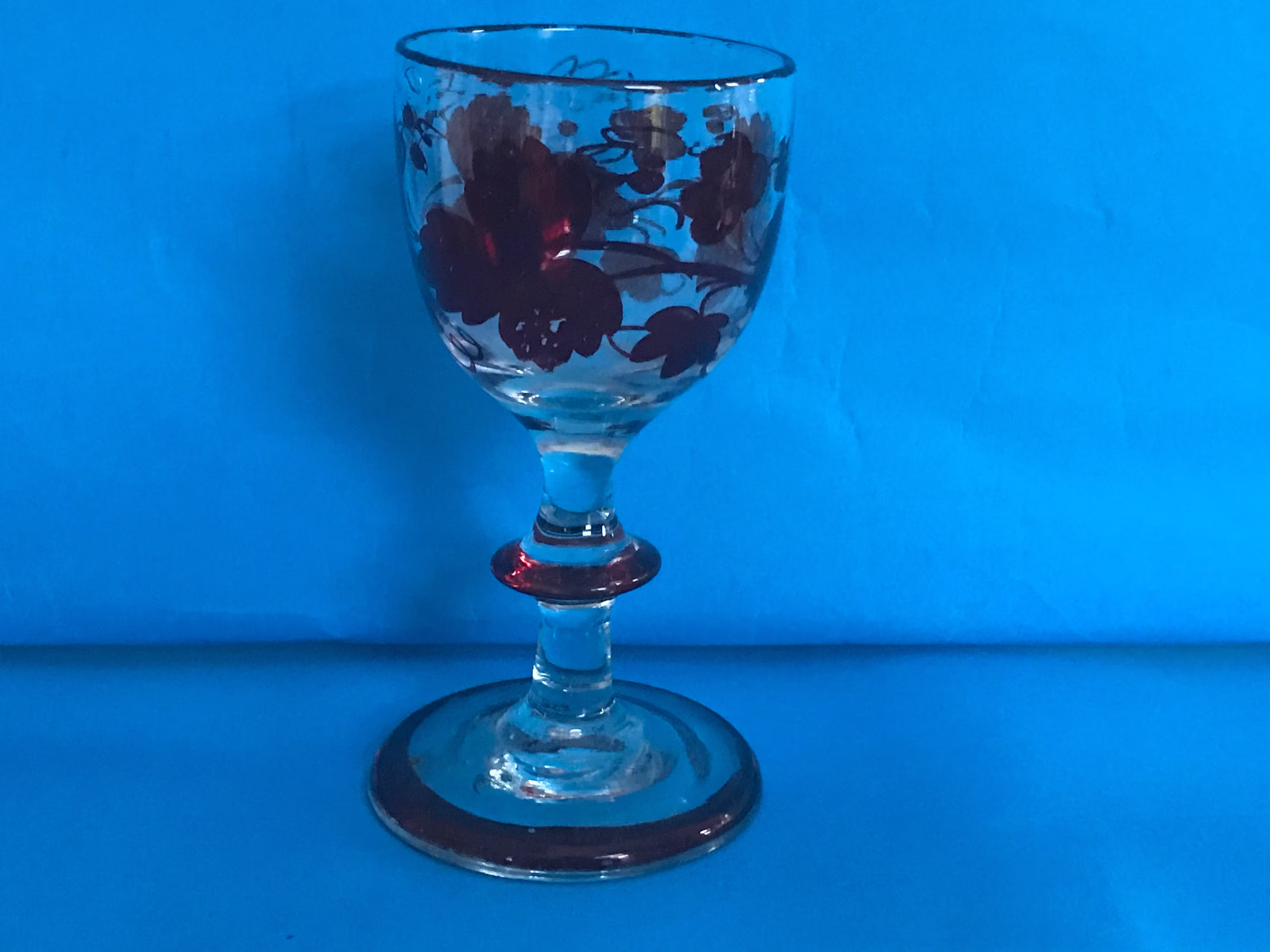 Antique Bohemain Hand Painted Glass