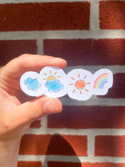 Weather Pattern Stickers - Nature Aesthetic Sticker Doodle Laptop Tattoo Ideas For Women