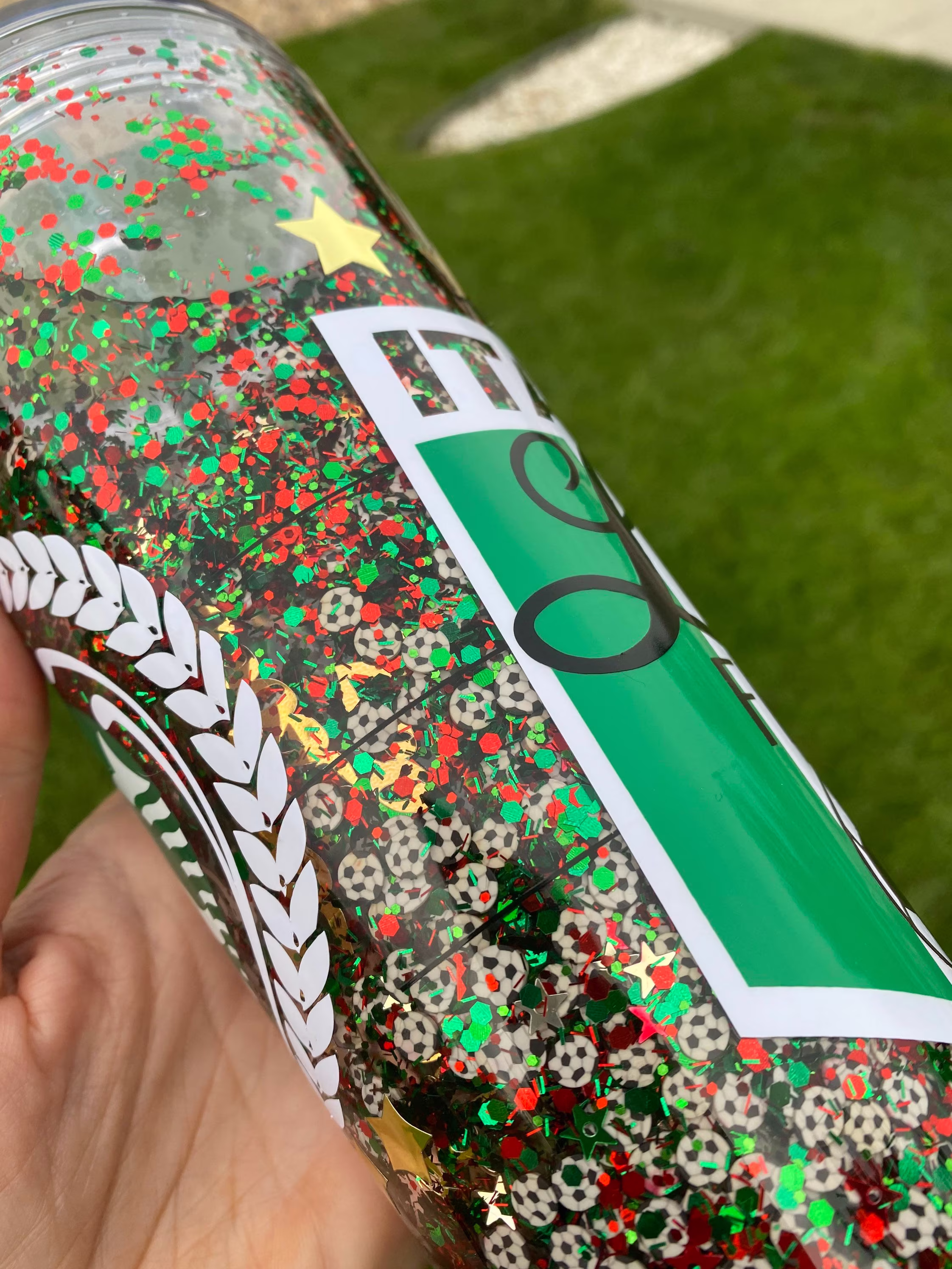 24Oz Soccer Themed Snow Globe Tumbler