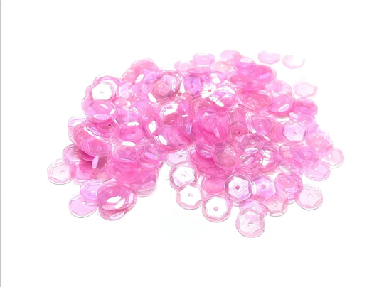 Transparent Iridescent Light Rose Sequins Multiple Sizes Available
