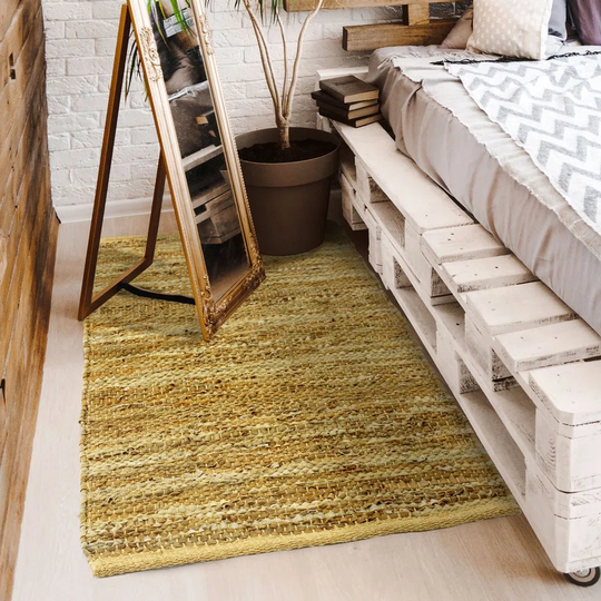 Kucera Skin Braided Yellow Rug