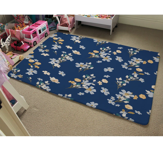 Mayfield Bunches Shaggy Blue/Yellow/White Rug