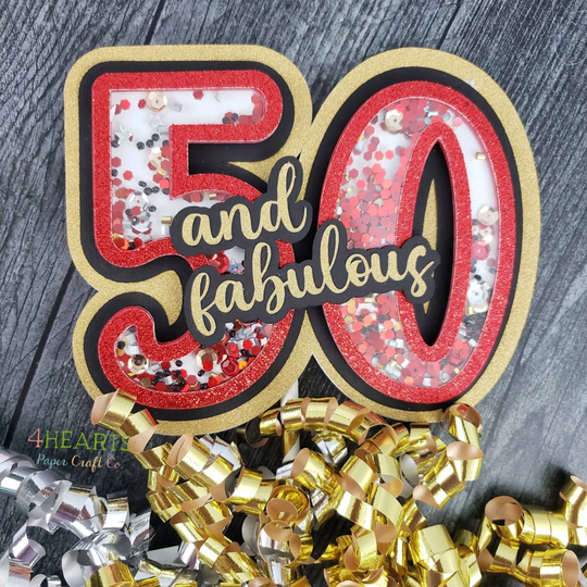 50 & Fabulous, 50Th Cake Topper, Birthday