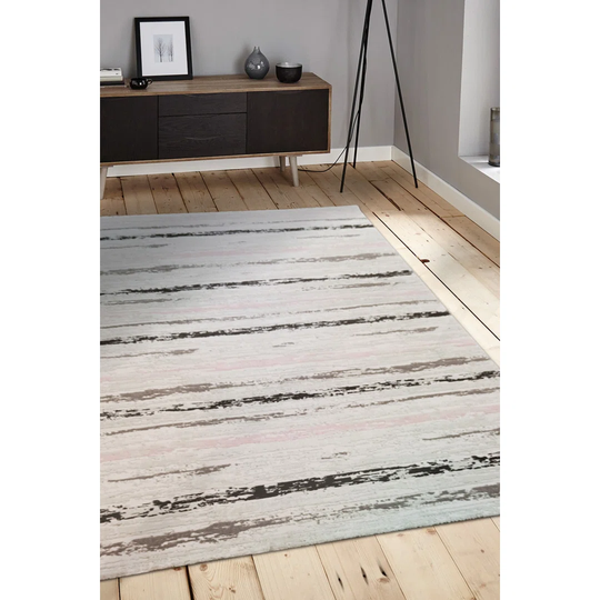 Brooklands Machine Woven Grey/Pink Rug