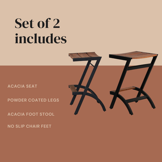 Outdoor Bar Stools, Counter Height - Set Of Two | Free Shipping Within North America
