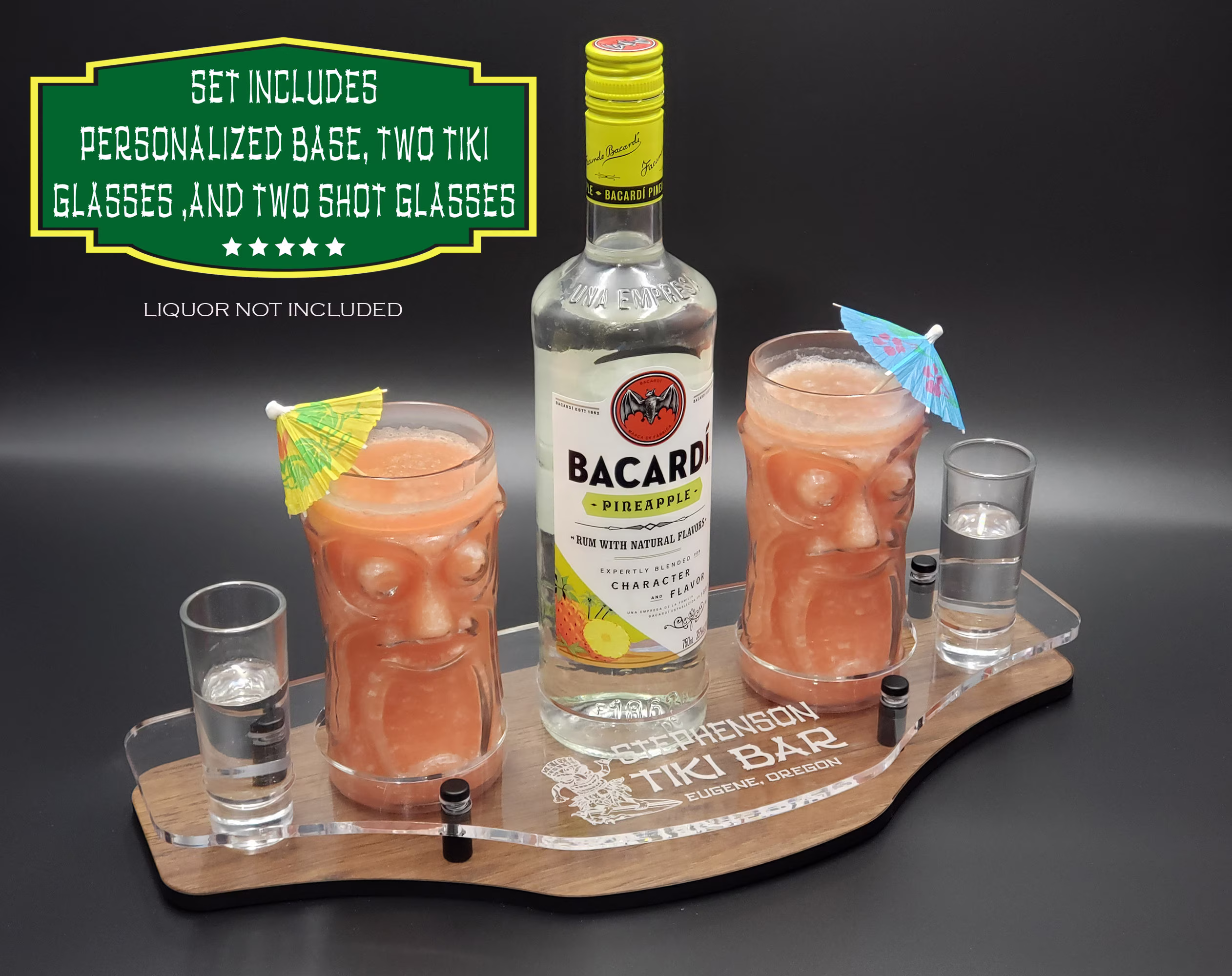 Tiki Bar Liquor Gift Set-Personalized