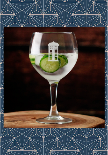 Doctor Who Tardis Engraved Balloon Gin Glass. Beautiful Etched Personalised With Any Name. Design Won't Wear Off Like Vinyl.17