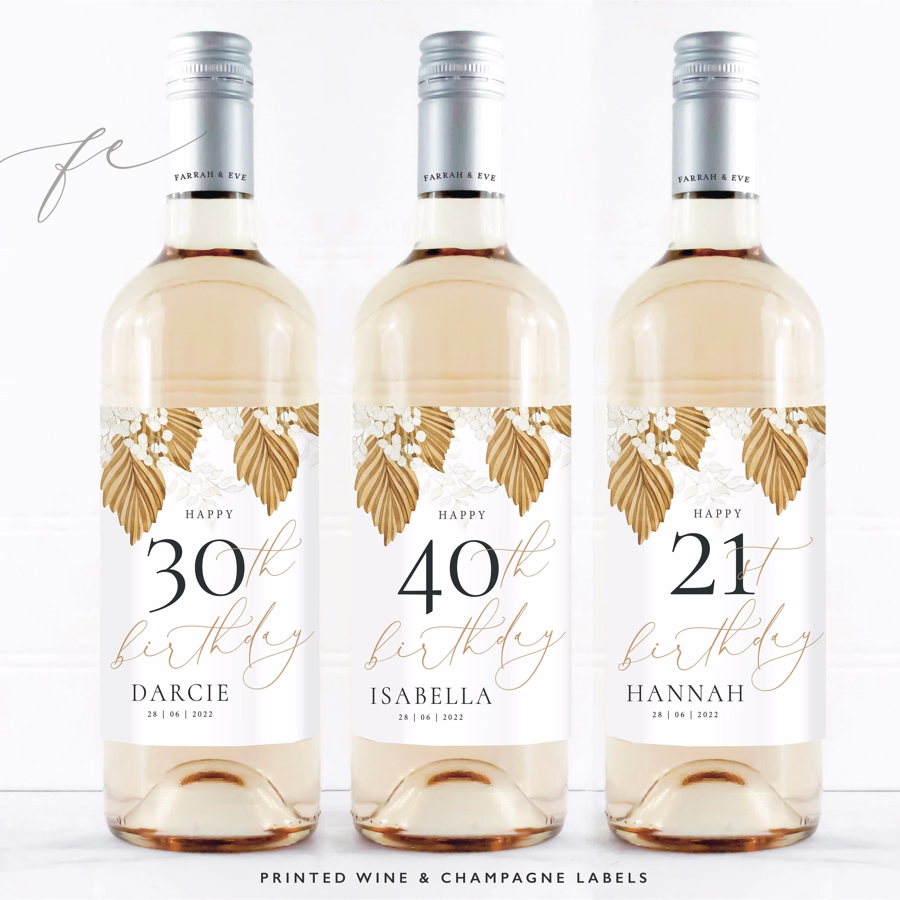 Personalised Happy Birthday Wine Label | Birthday Milestone 21st, 30Th, 40, 50Th