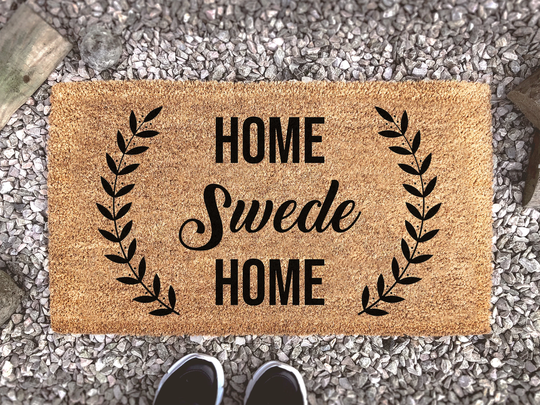 Home Swede - Cute Swedish Family Door Mat New Wedding Gift