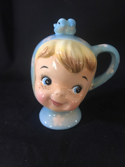 Vintage Napco Single Miss Cutie Pie Shaker Blue Right Handed Orphan