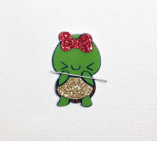 Sparkly Turtle Needle Minder For Cross Stitch | Embroidery Cover Diamond Painting